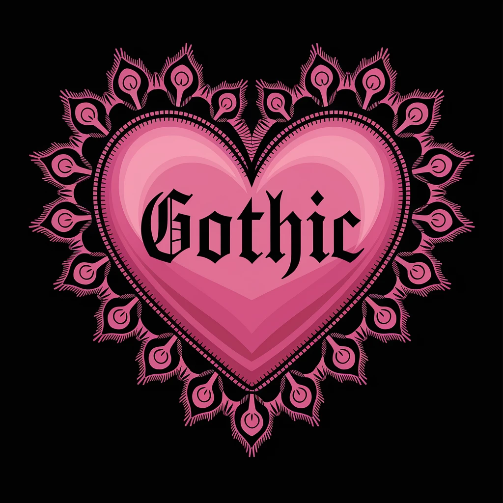 gothic heart with black lace emoji