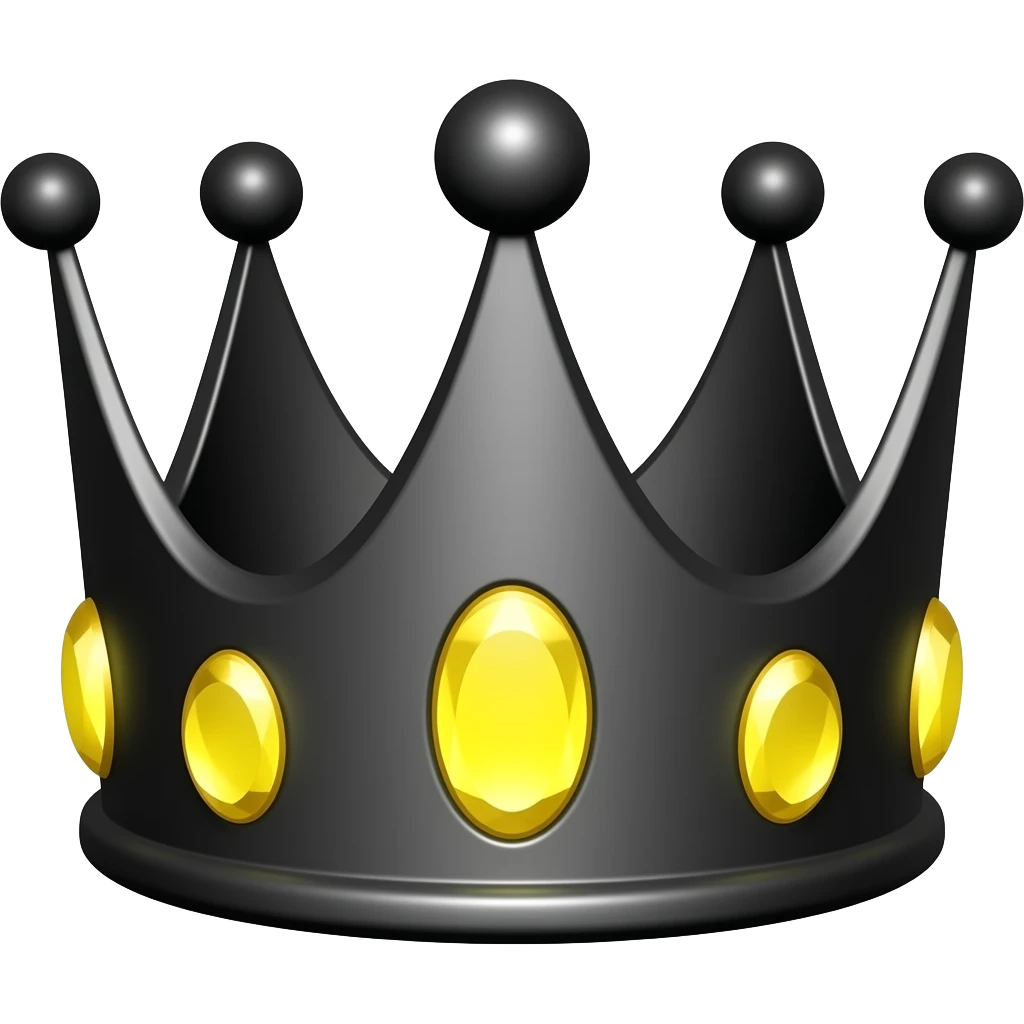 black crown with yellow gems emoji