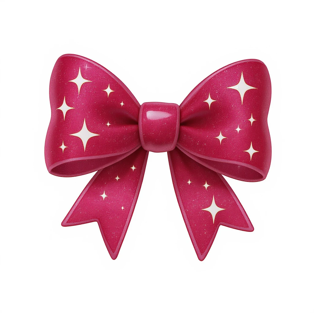 bow emoji, cute and shiny, with sparkles emoji
