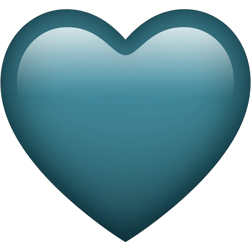 A dark teal heart emoji