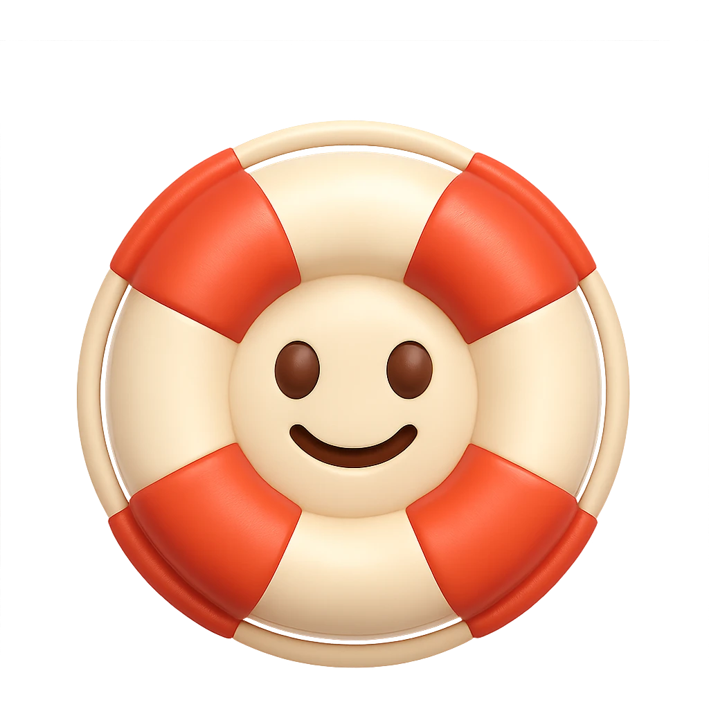{
  "title": "3D Skeuomorphic Emoji Icon Schema",
  "type": "object",
  "properties": {
    "object": {
      "type": "string",
      "description": "Name of the object to be represented (e.g., 'money bag', 'camera', 'pizza')."
    },
    "style": {
      "type": "string",
      "enum": ["3D skeuomorphic emoji"],
      "description": "Visual style to be used for rendering."
    },
    "materials": {
      "type": "object",
      "properties": {
        "base": {
          "type": "string",
          "description": "Primary material texture, e.g., 'smooth cloth', 'metallic', 'plastic'."
        },
        "details": {
          "type": "array",
          "items": { "type": "string" },
          "description": "Secondary materials or embellishments (e.g., rope, buttons, stitching)."
        }
      }
    },
    "colors": {
      "type": "object",
      "properties": {
        "baseColor": {
          "type": "string",
          "description": "Main color of the object (e.g., '#F5DEB3' for a beige sack)."
        },
        "accentColors": {
          "type": "array",
          "items": { "type": "string" },
          "description": "Accent or highlight colors (e.g., yellow for dollar sign)."
        }
      }
    },
    "lighting": {
      "type": "object",
      "properties": {
        "type": {
          "type": "string",
          "enum": ["soft", "ambient", "studio"],
          "description": "Lighting type used to shade and define volume."
        },
        "shadows": {
          "type": "boolean",
          "description": "Indicates if soft drop shadows are used."
        }
      }
    },
    "geometry": {
      "type": "object",
      "properties": {
        "dimensionality": {
          "type": "string",
          "enum": ["3D"],
          "description": "Indicates that object is rendered in 3D."
        },
        "roundedEdges": {
          "type": "boolean",
          "description": "Indicates if object has smooth, rounded edges."
        }
      }
    },
    "expression": {
      "type": "string",
      "enum": ["playful", "realistic", "friendly"],
      "description": "Overall emotional tone of the icon."
    },
    "background": {
      "type": "string",
      "enum": ["transparent", "white", "gradient"],
      "description": "Background type for the rendered emoji."
    }
  },
  "required": ["object", "style", "materials", "colors", "lighting", "geometry", "expression", "background"]
}

lifebuoy emoji