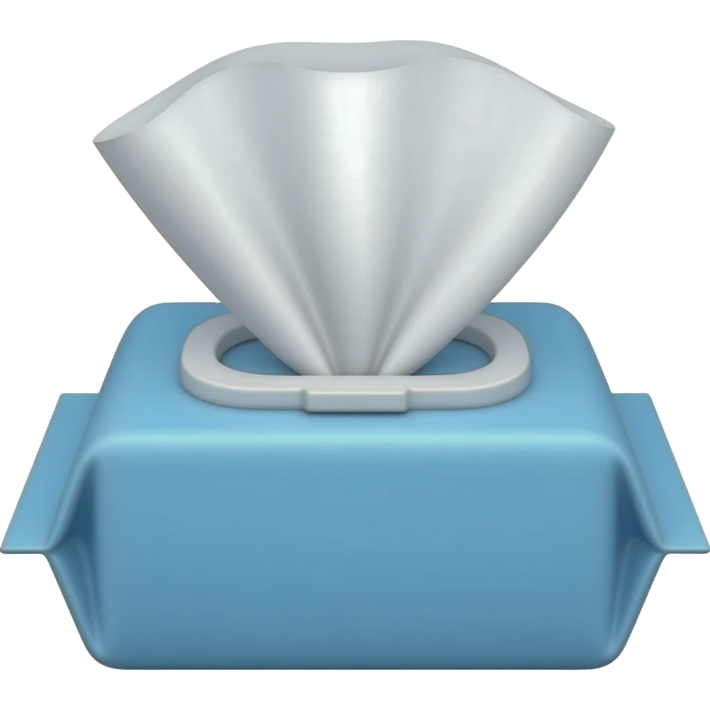 Blue wet wipes emoji