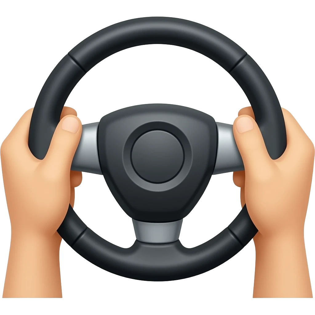 steering wheel with hands emoji