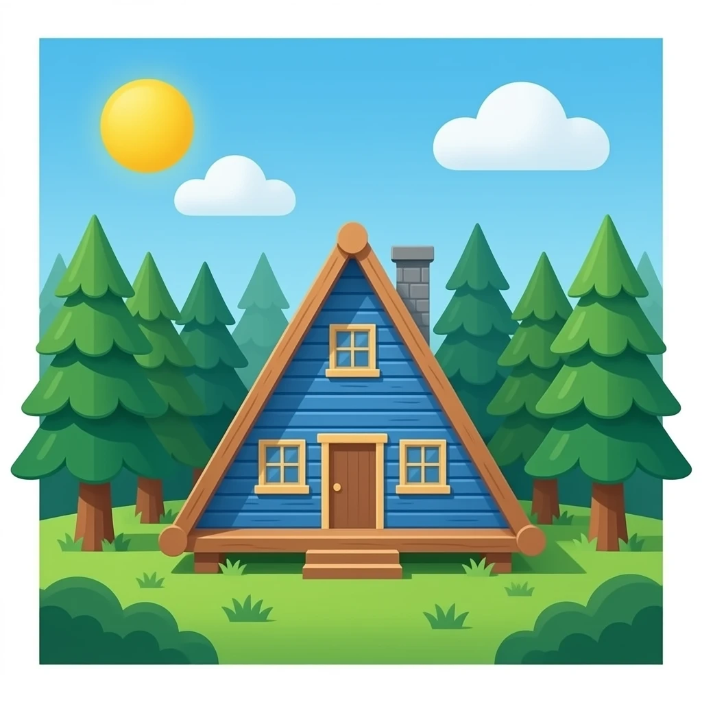 Blue Aframe in forest emoji