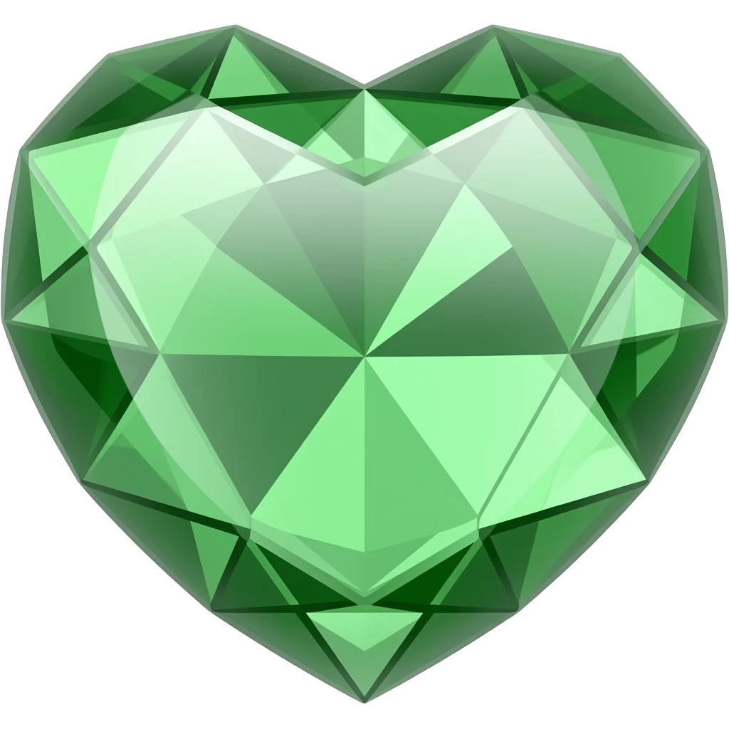 green sparkling crystal heart emoji