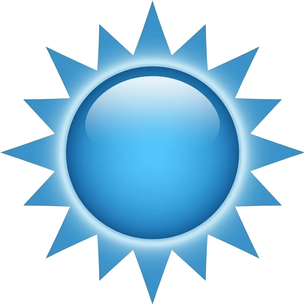 Blue sun emoji