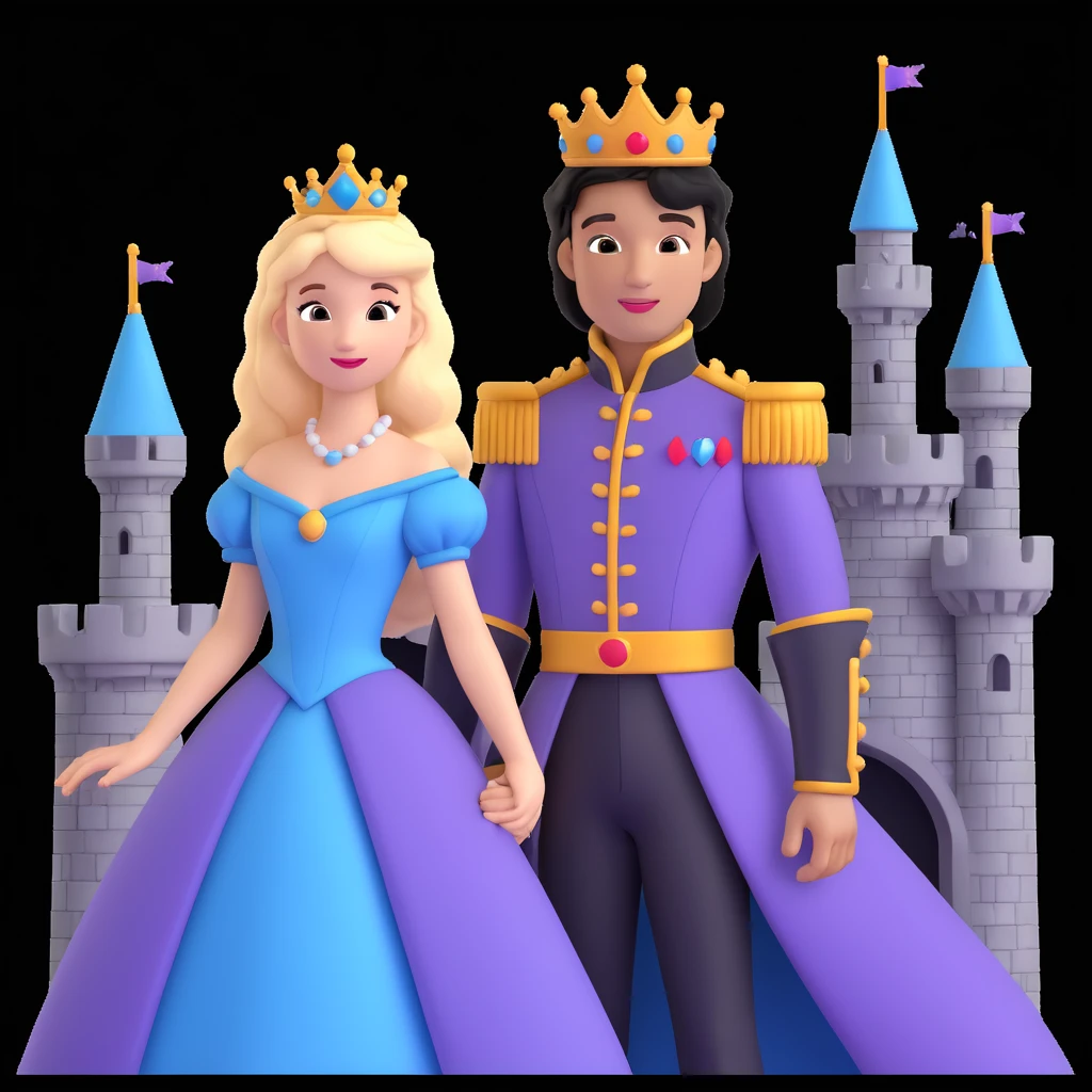 prince and princess disny dress close up photo in castle emoji