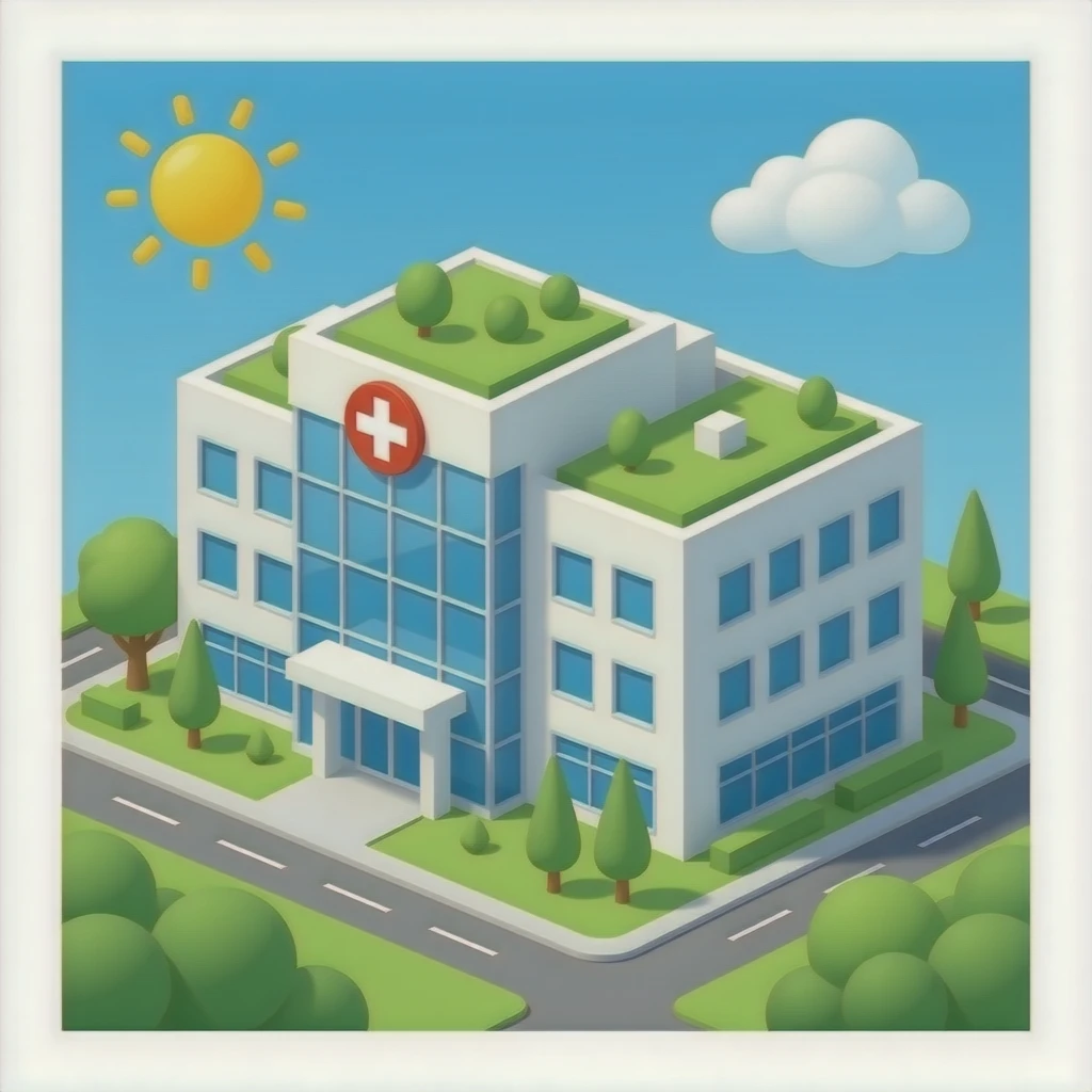 edificio clinico que represente servicios de salud emoji