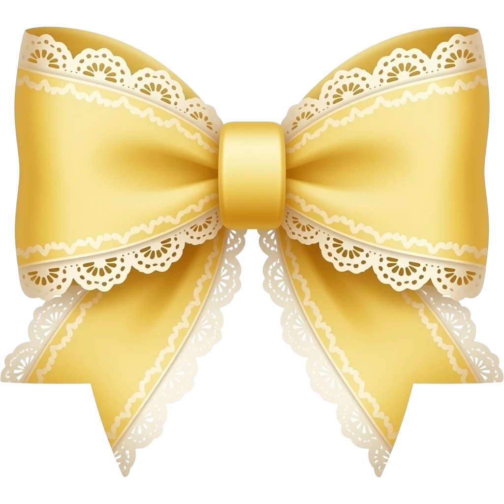 cute yellow bow with lace emoji