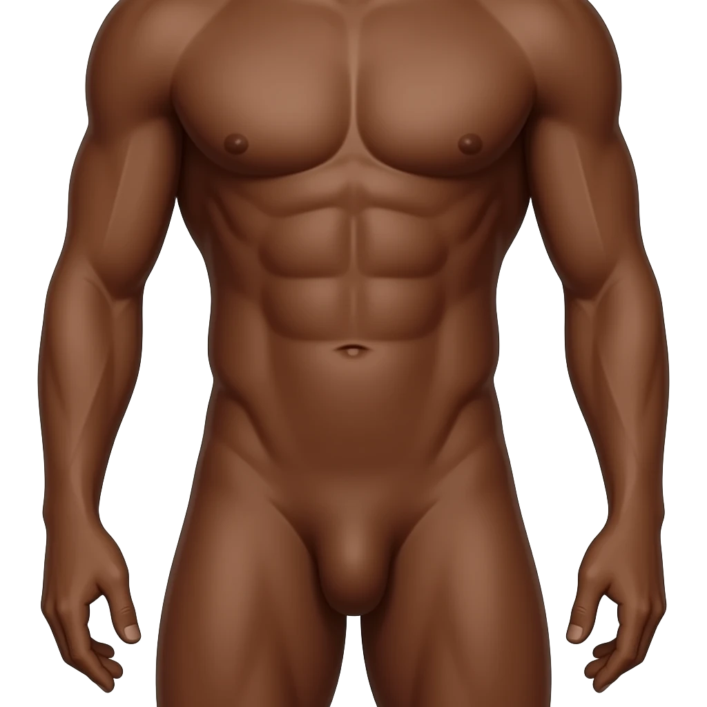 Brown  Man naked full body penis emoji