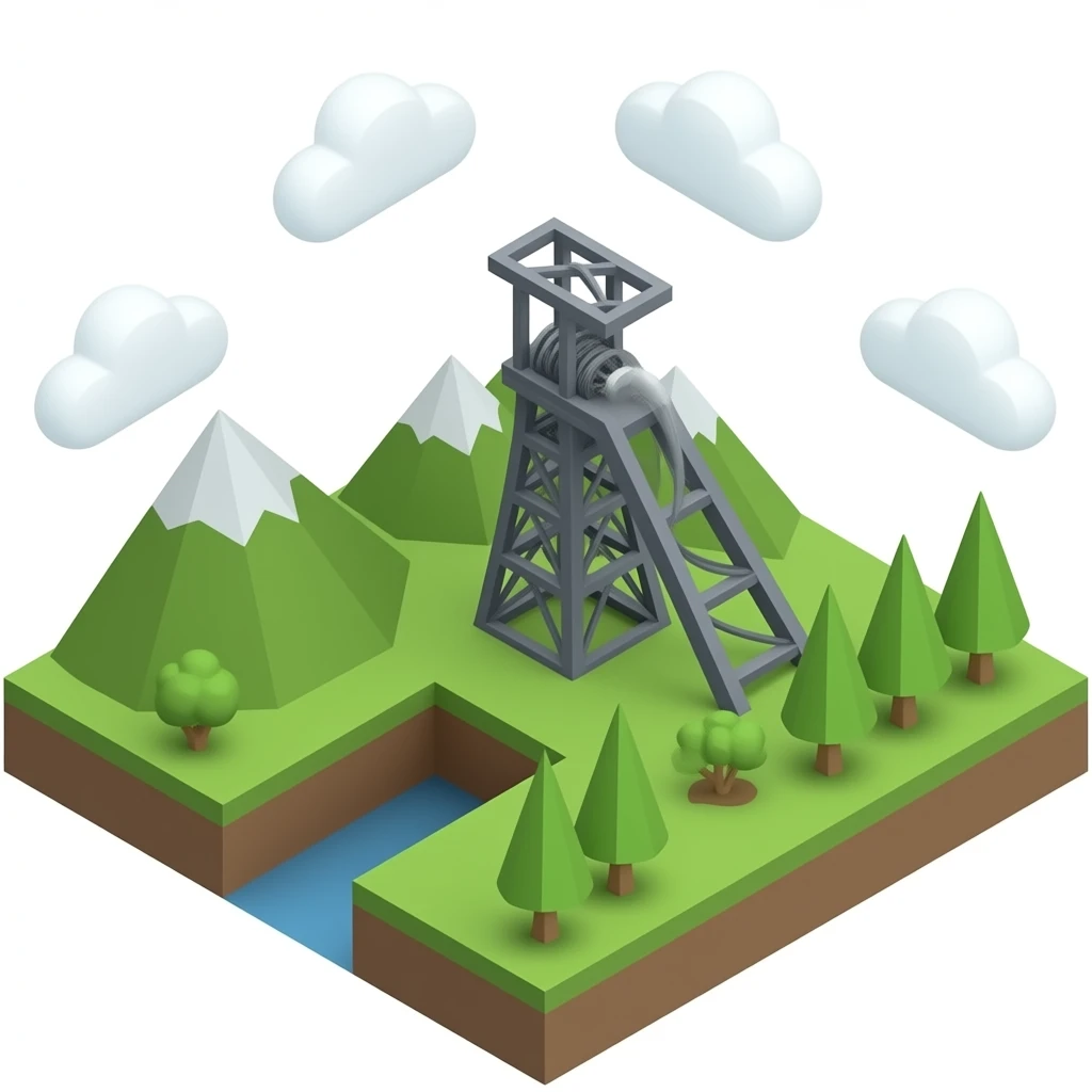 coal mine shaft tower top view isometric emoji | AI Emoji Generator