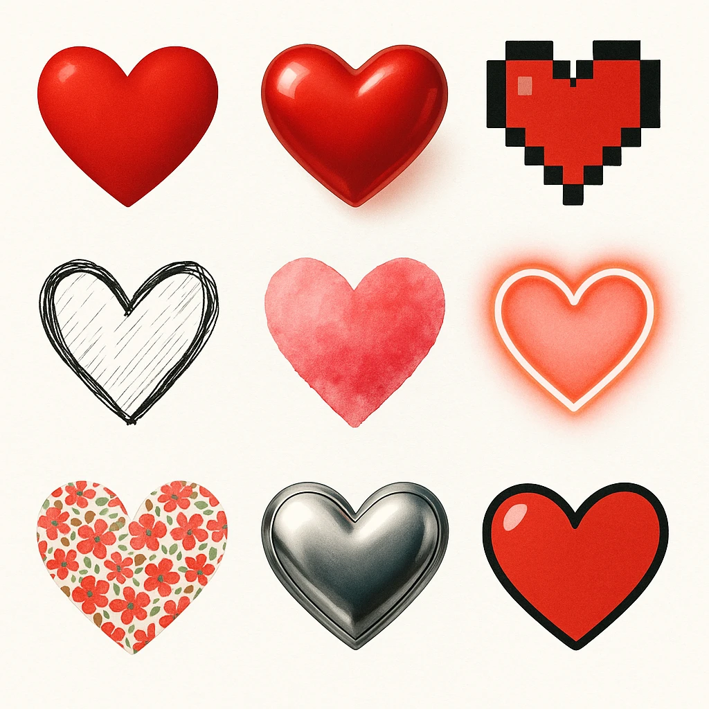 show more heart styles  emoji