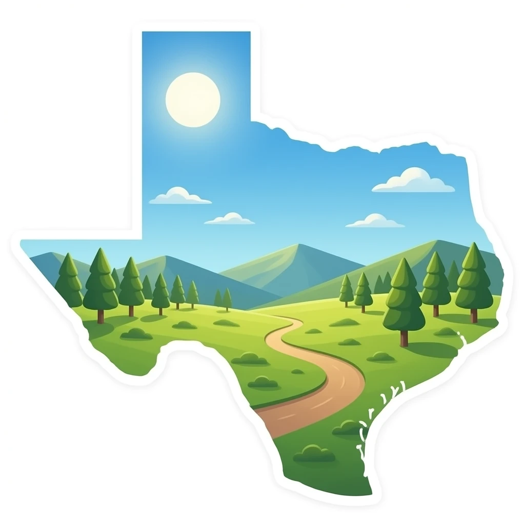texa map but background emoji