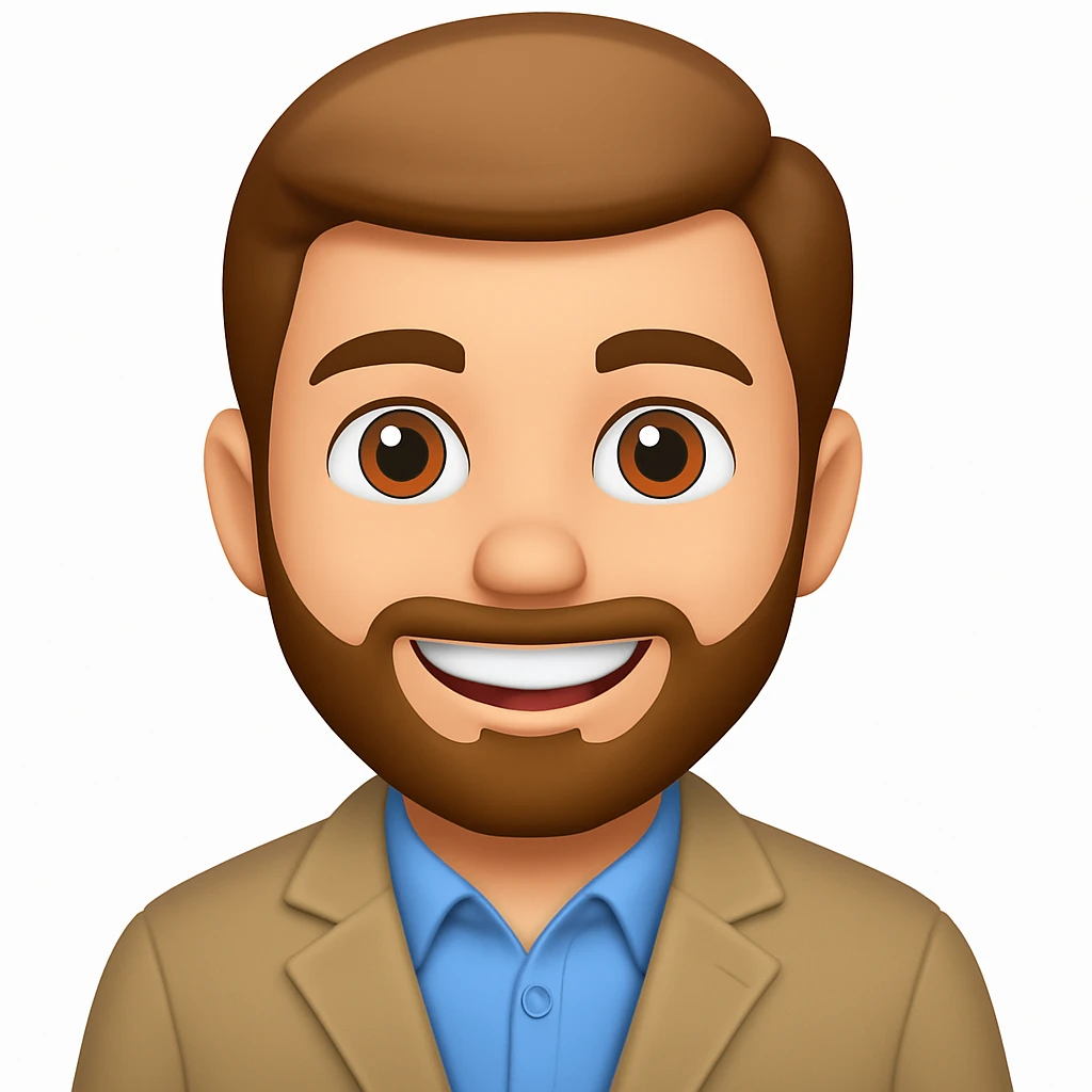 turn the second man in emoji style of the 1st image, match the facial features and clothes  emoji