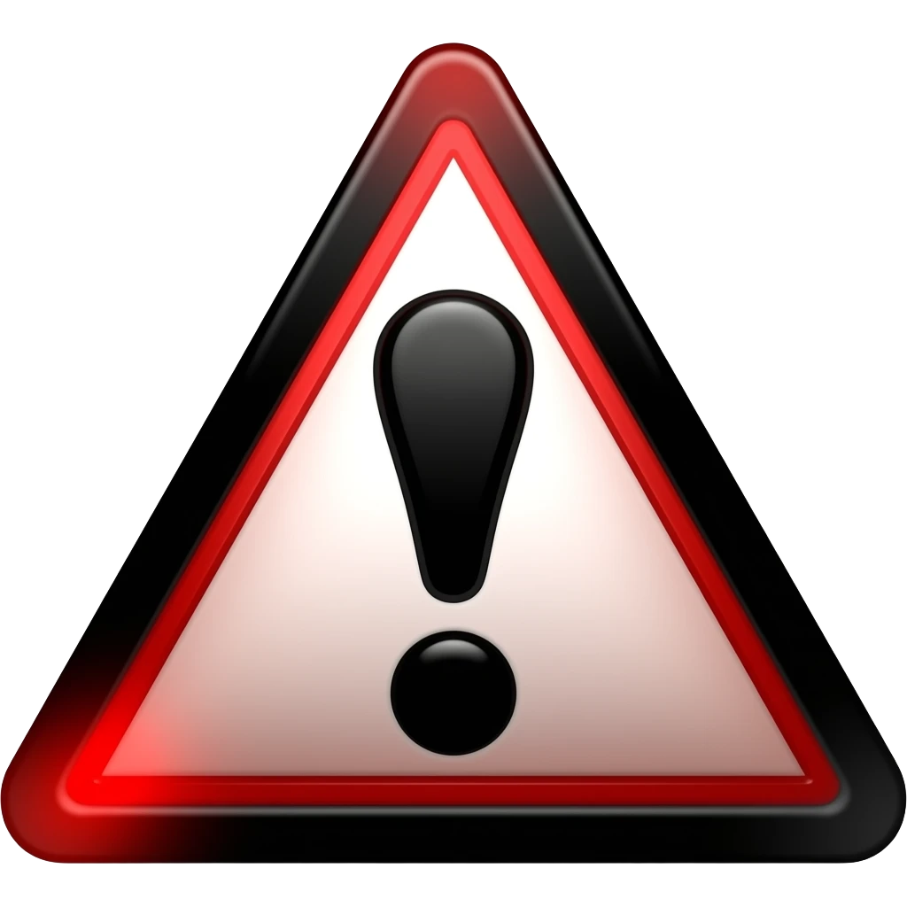 red and black caution symbol inside of an eye logo emoji | AI Emoji ...