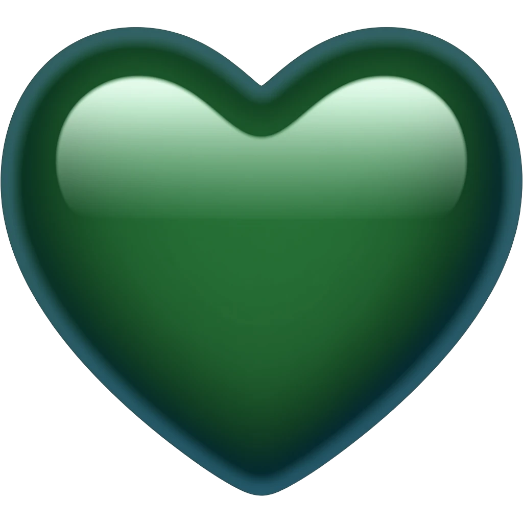 Corazón verde muy oscuro y un poquito de azul emoji