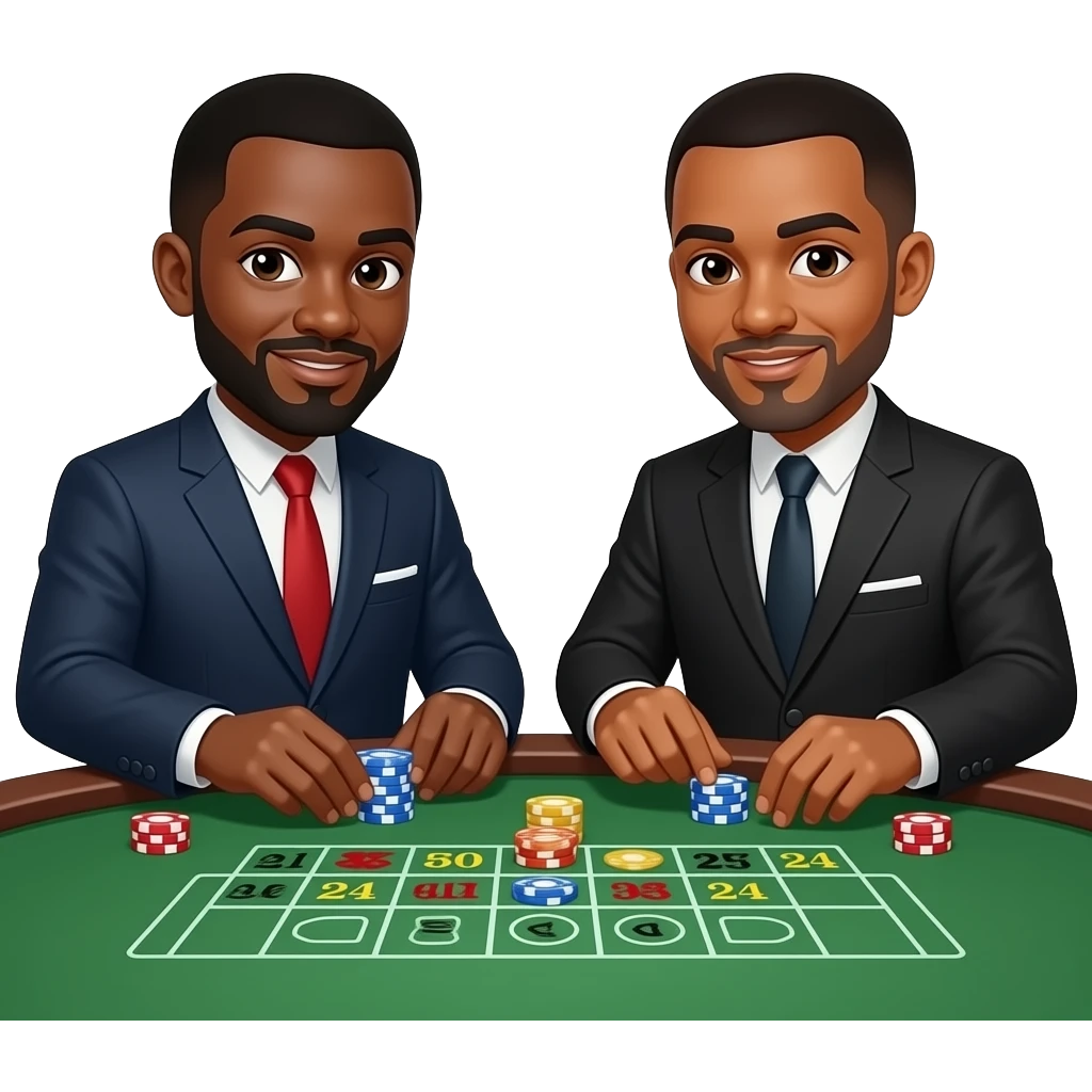 Two black men playing craps emoji