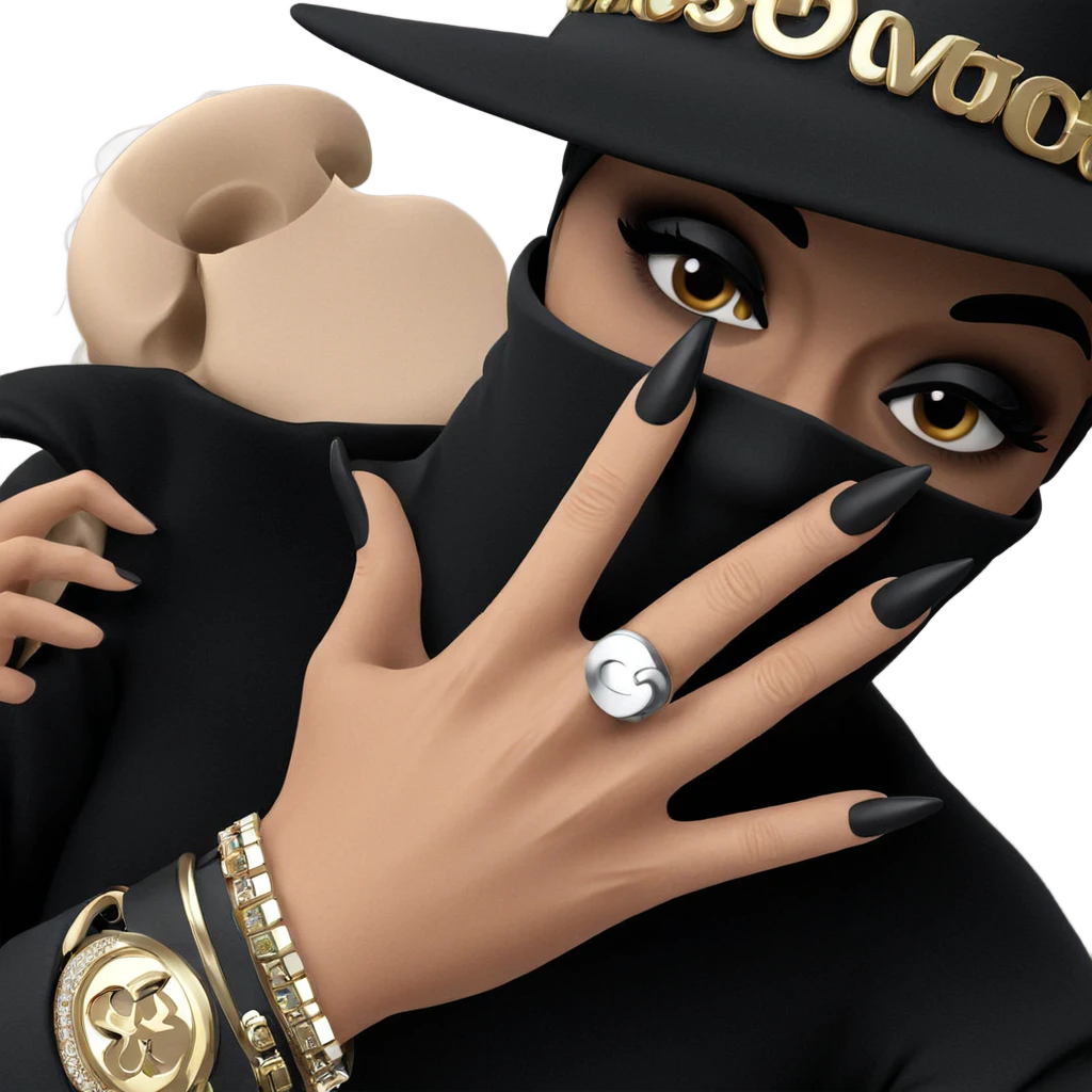 mysterious figure in black attire emoji