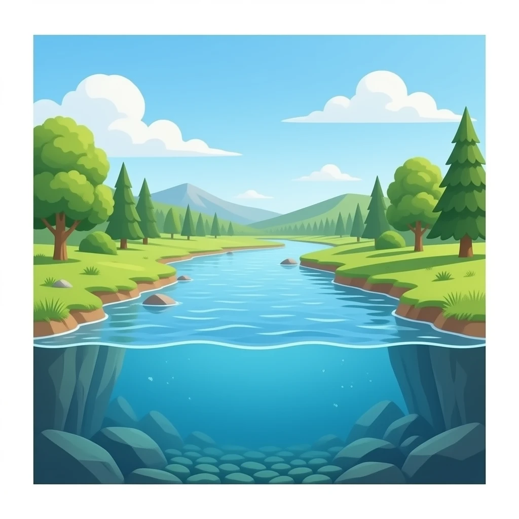 River Water realistic underneath the river emoji