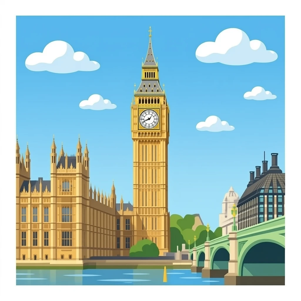big ben less detail, emoji style emoji