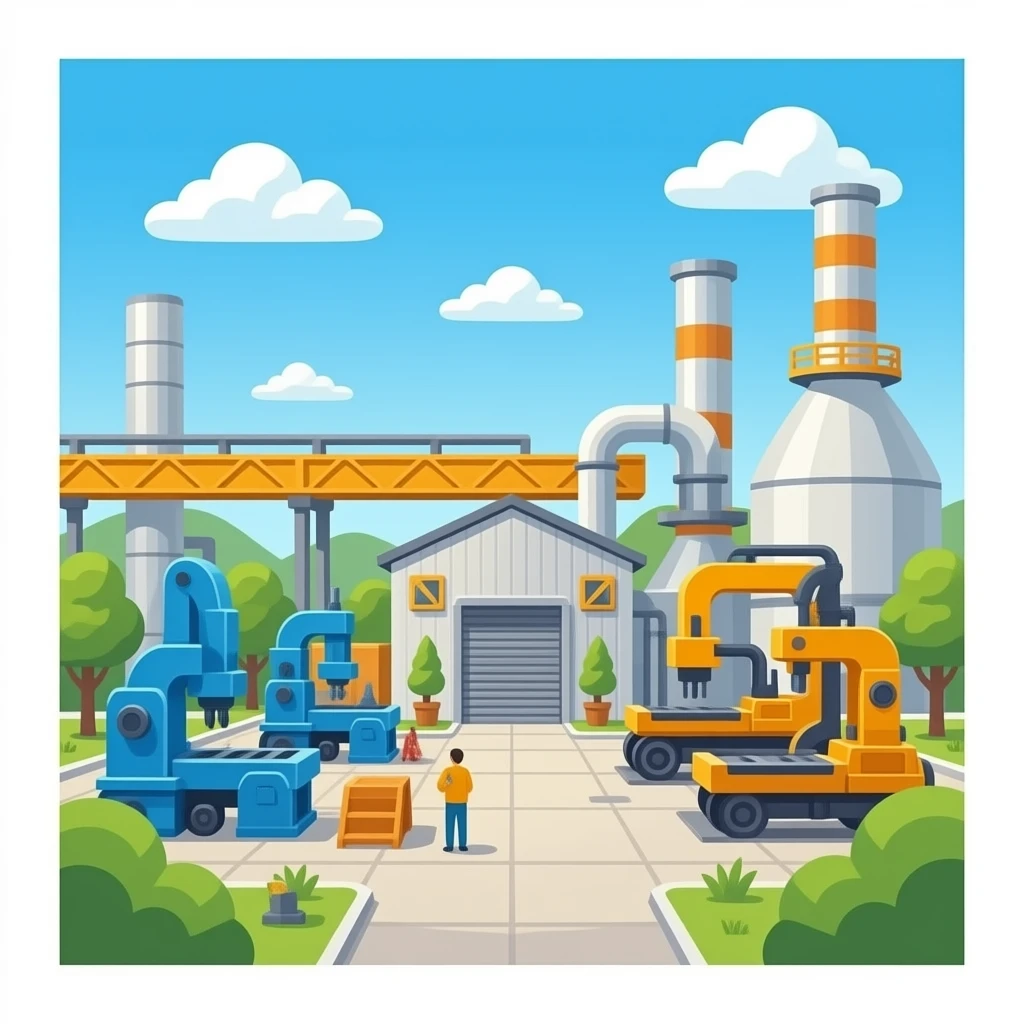 Industrial workshop with machines emoji
