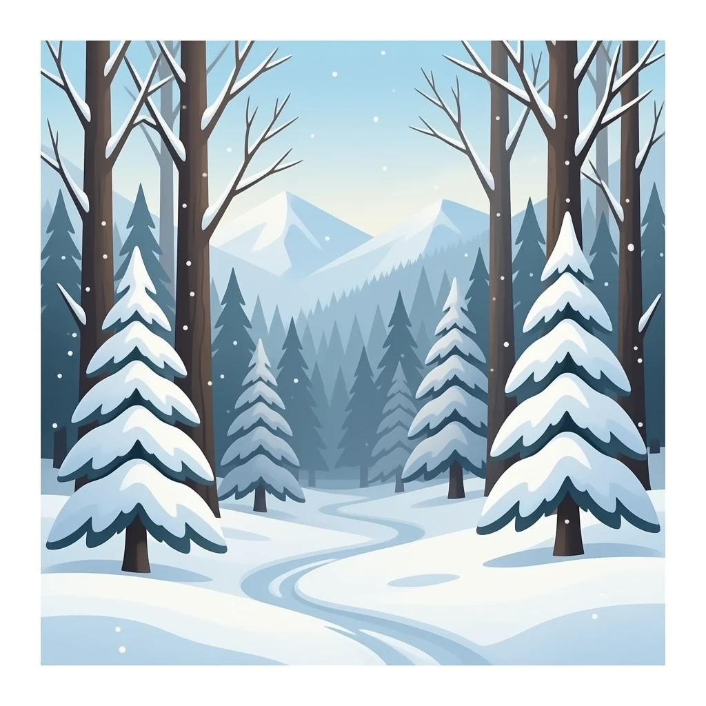 Winter forest no background emoji