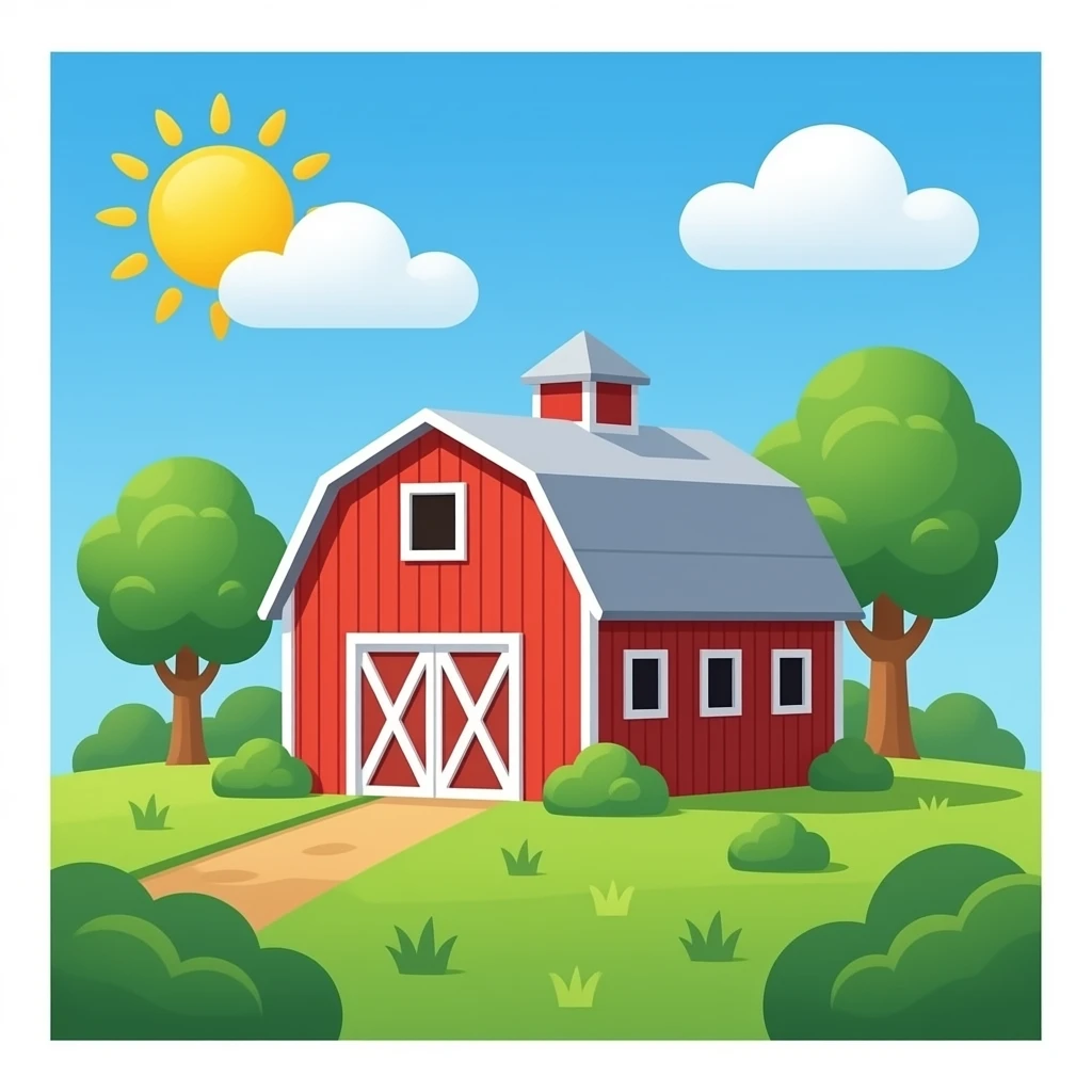 Red barn emoji