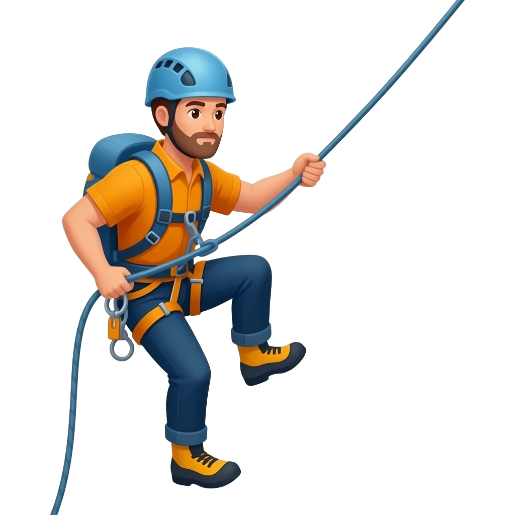 a man climbing a mountain emoji
