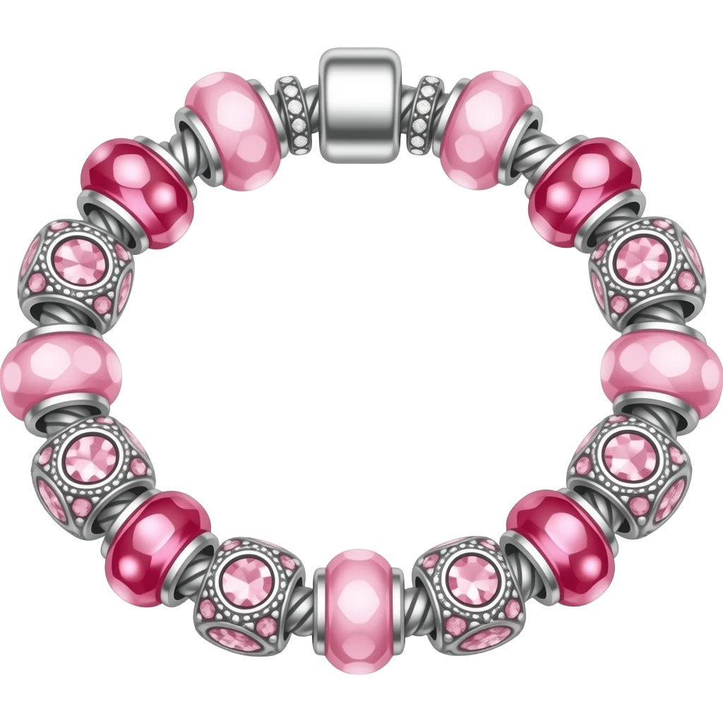 Pandora pink bracelet charms emoji