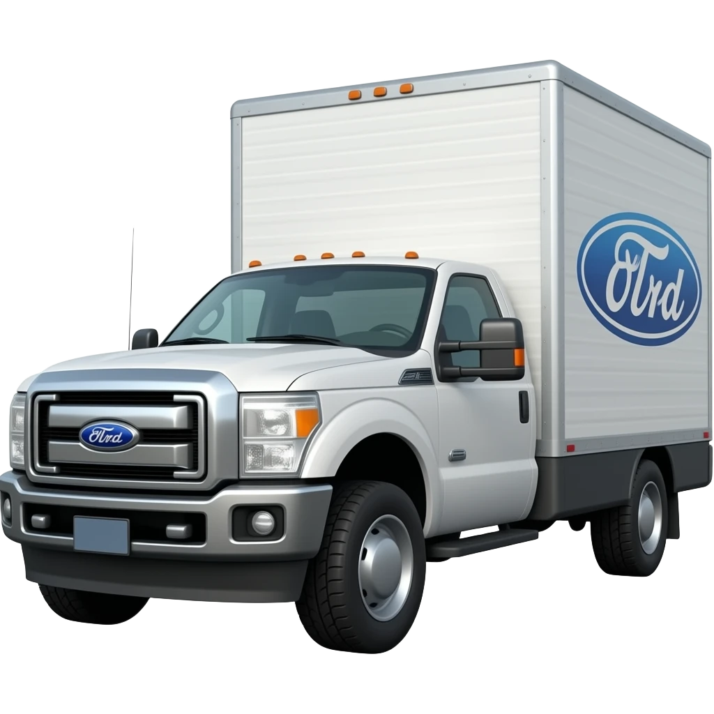white cube-van construction F-350 emoji