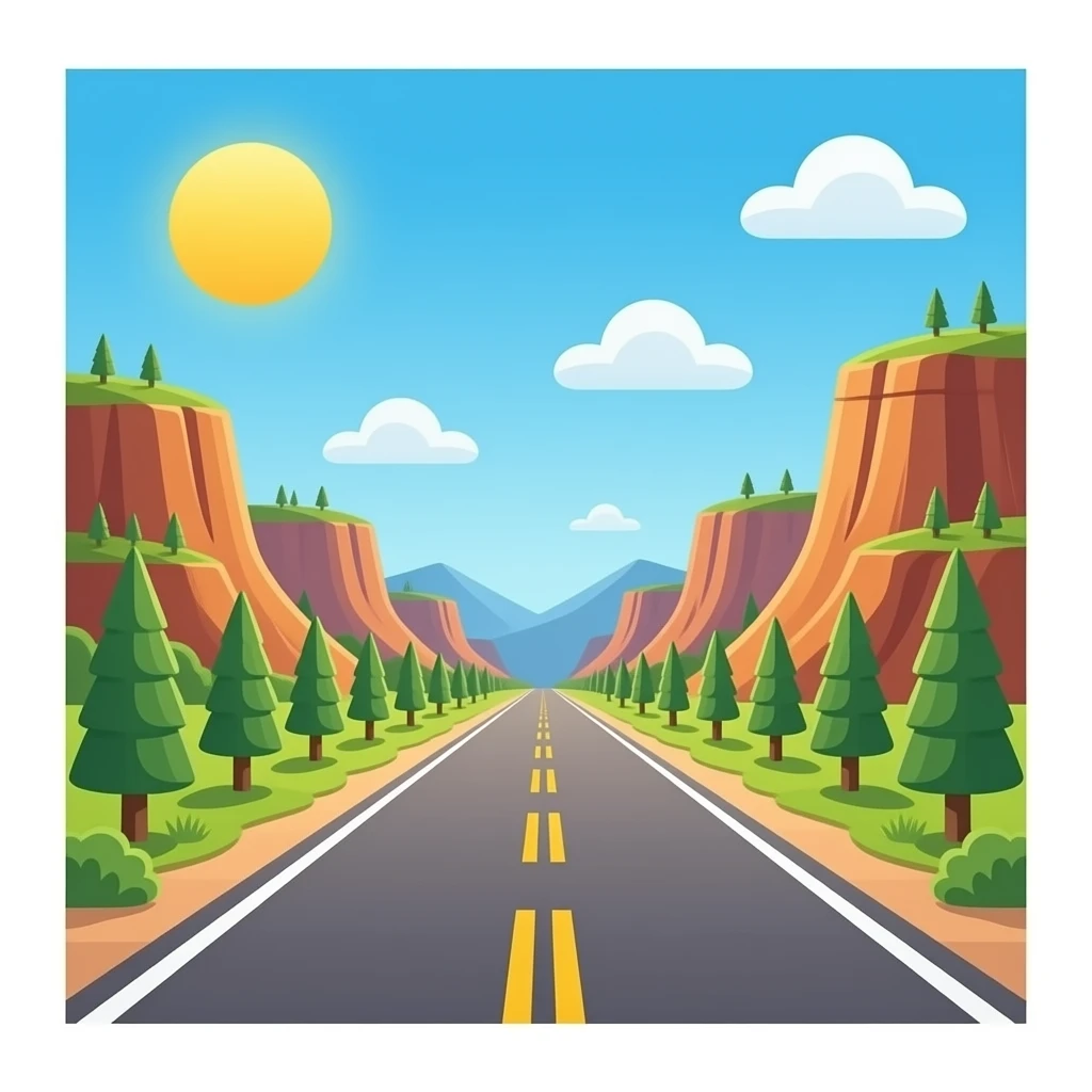 Road with canams emoji