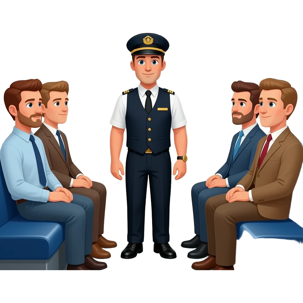 Print text: "The little train that couldn't, don't run out of steam at SteamWorks". Image of Gay leatherman train conductor, gay leatherman passengers on the little train that couldn't. emoji