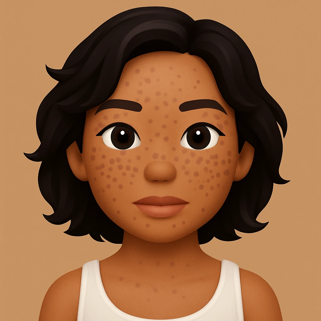 turn the second man in emoji style of the 1st image, match the facial features and match dressing style of the 2nd image, she is wearing white tank top emoji