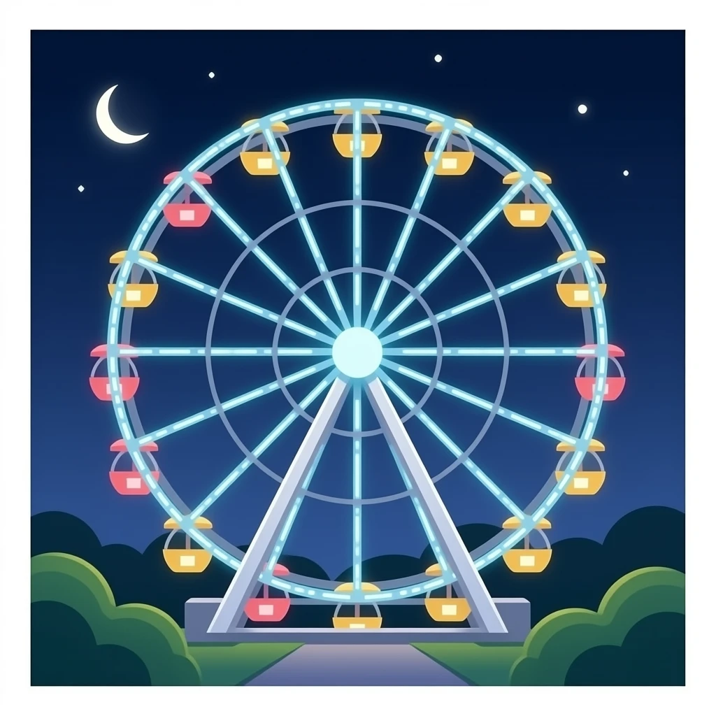 ferris wheel with glowing lights emoji