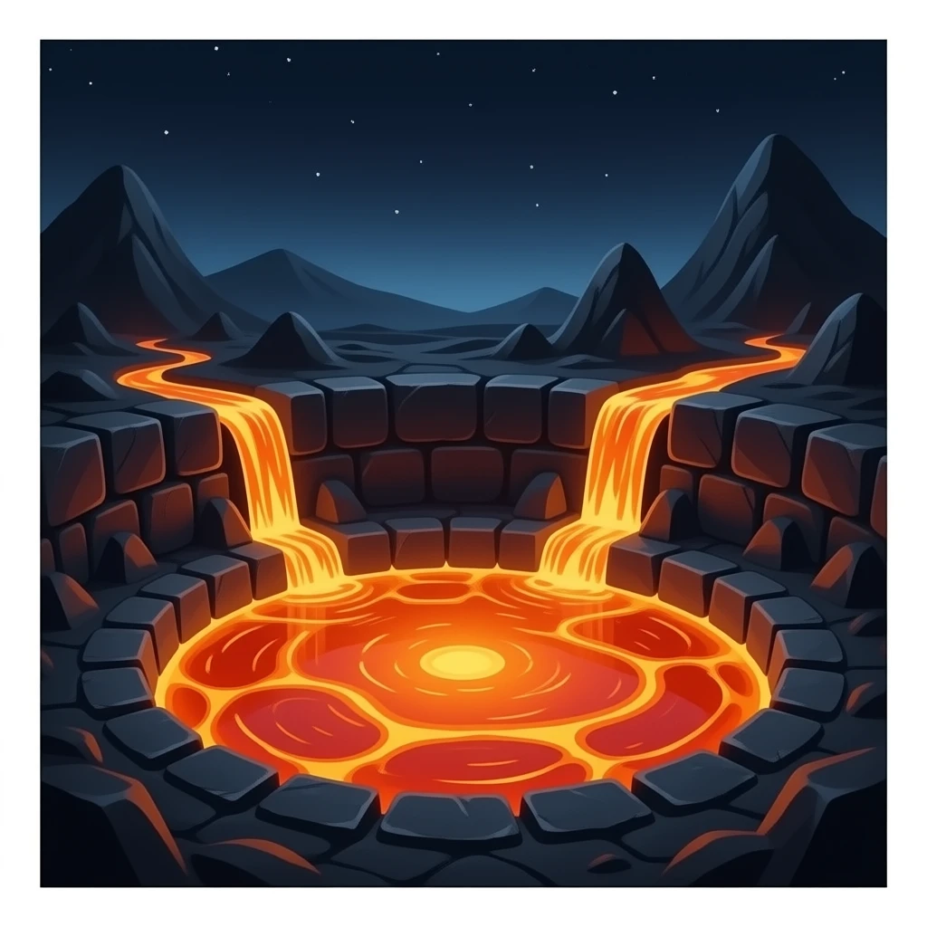 Pool with lava emoji
