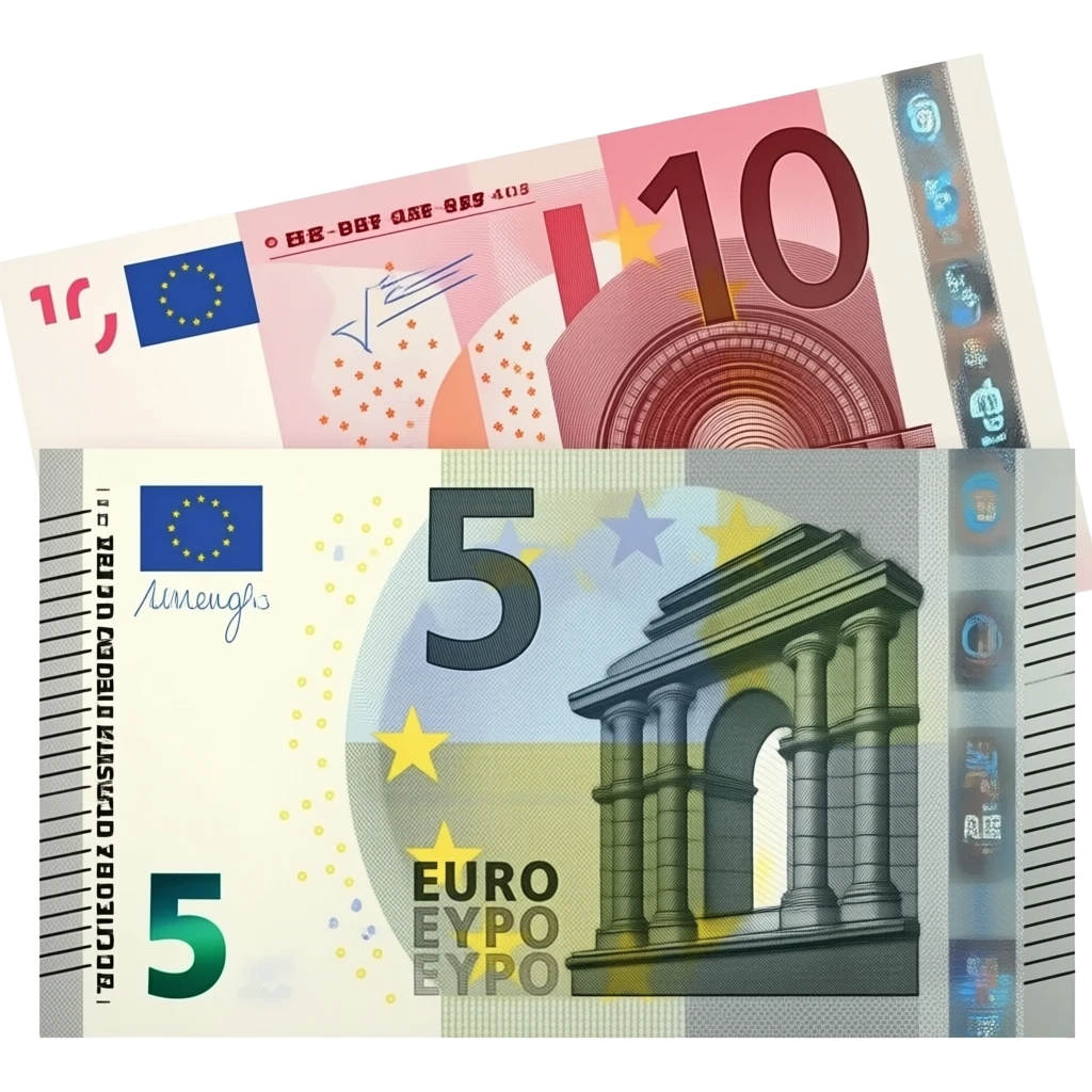 10 and 5 euro bill together emoji