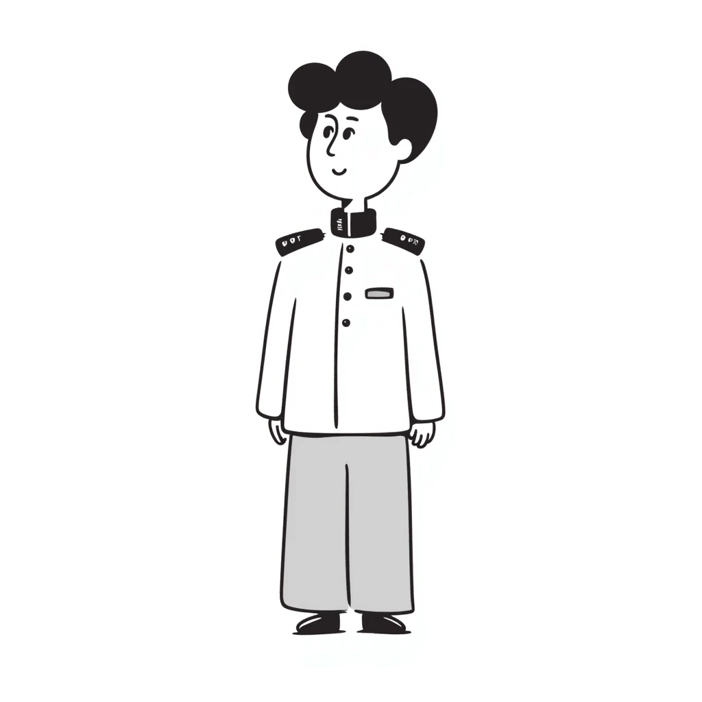 Chinese man in military uniform emoji