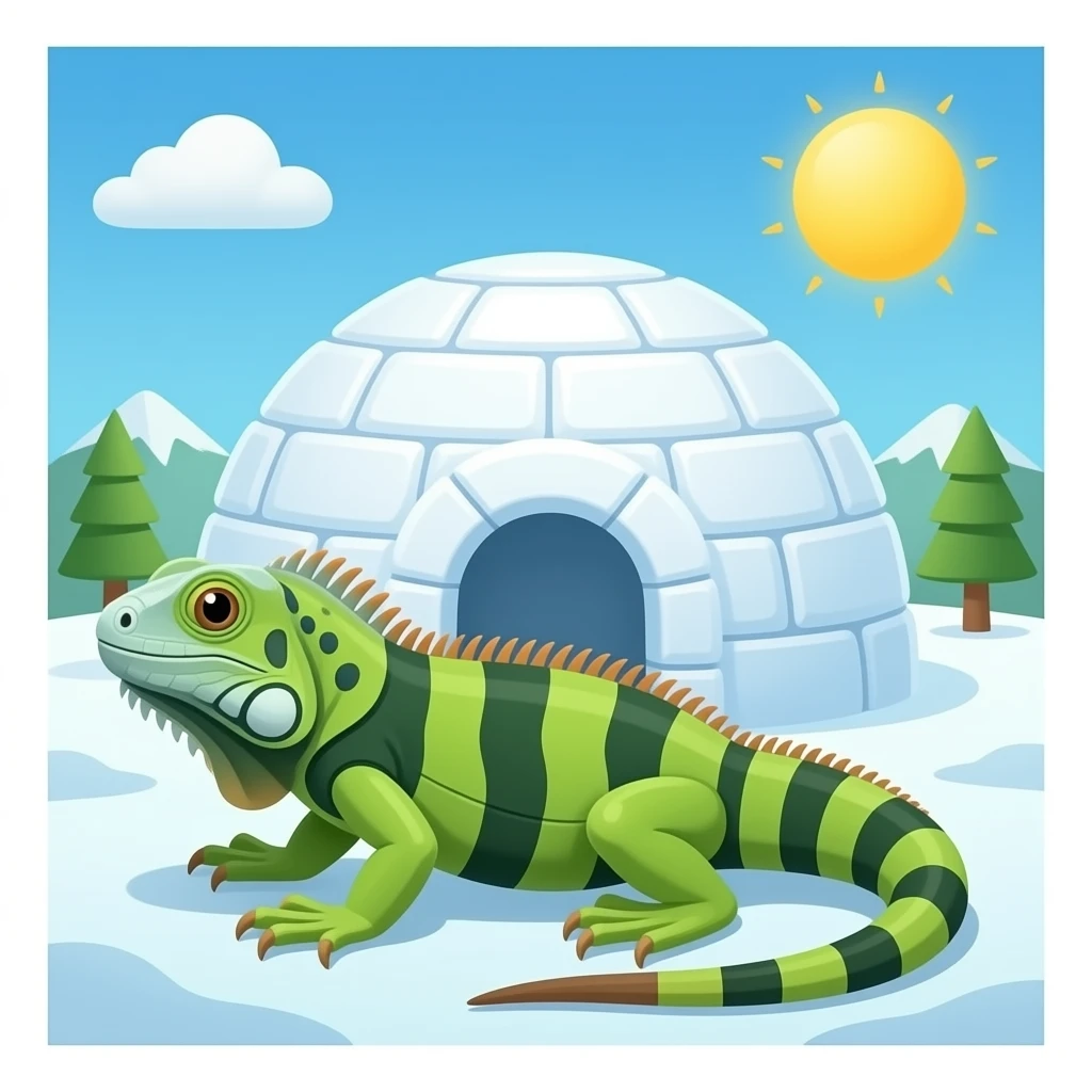 I is for igloo,itch,insect,iguana emoji
