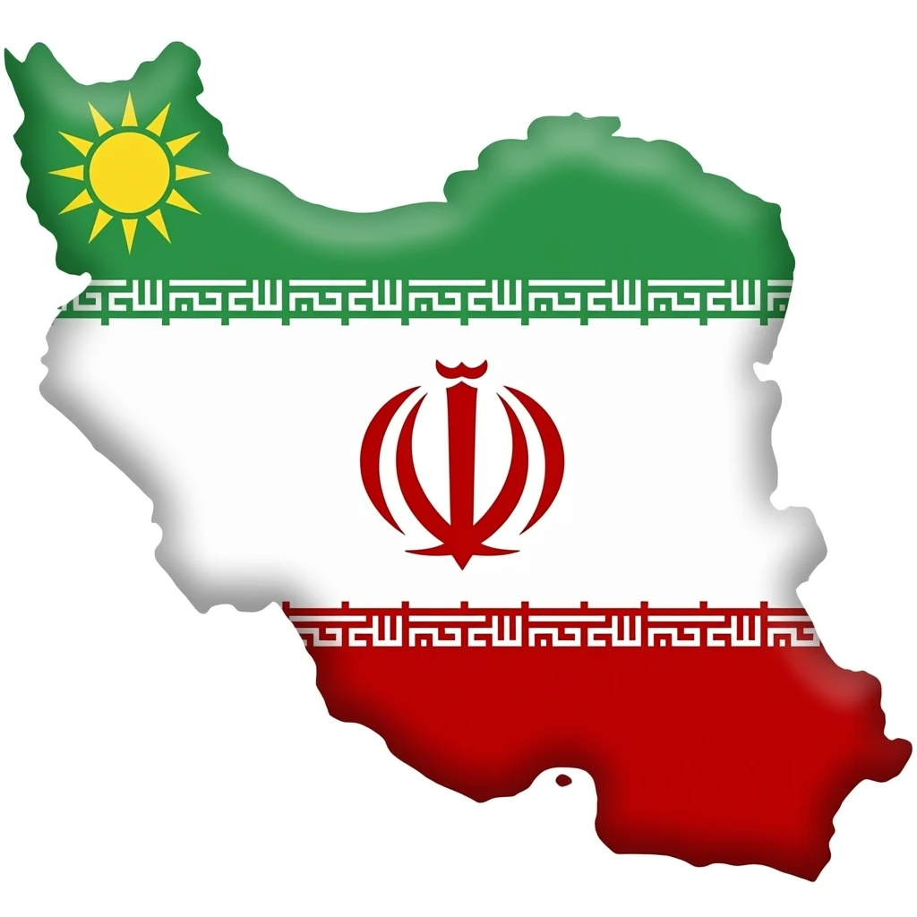 نقشه ایرانپرچم شیرخورشید emoji