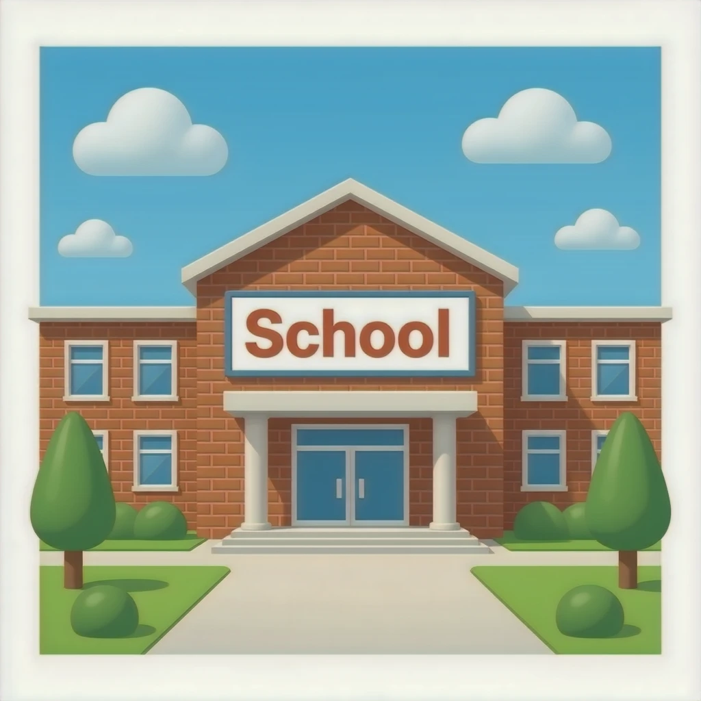 faz uma escola a dizer escola mas tira a cena branca estrada etc so qroa a escola emoji