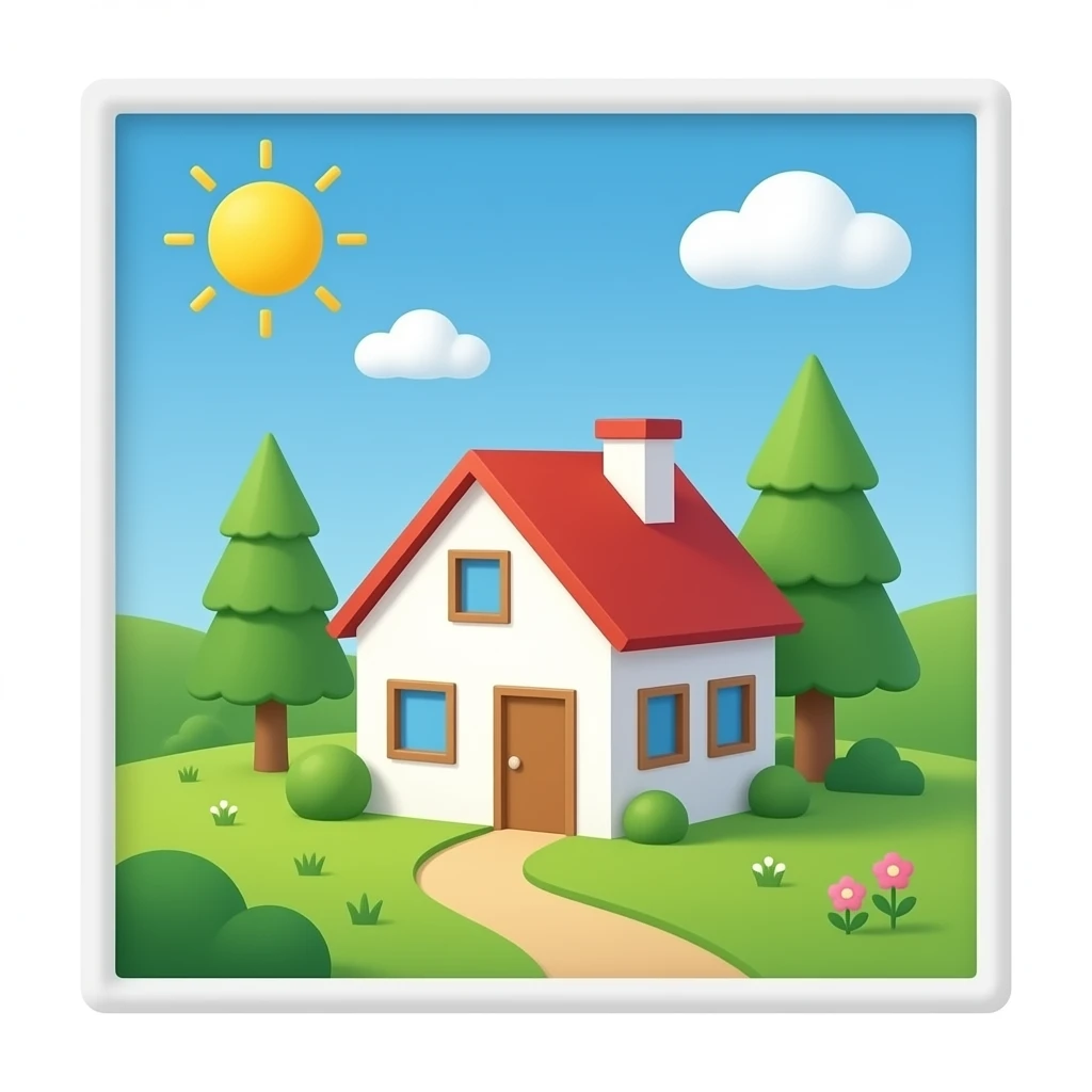 tiny house white emoji