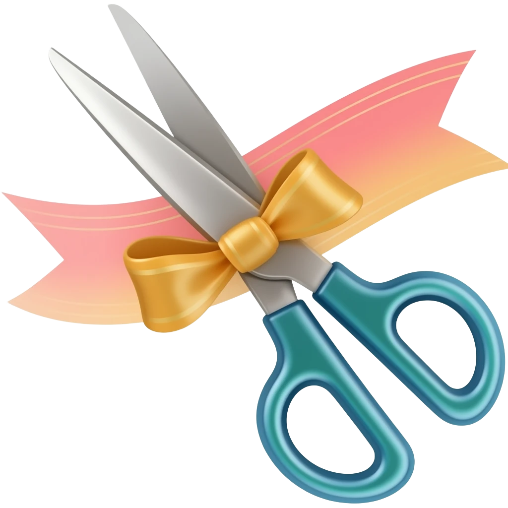 Ribbon-cutting scissors emoji