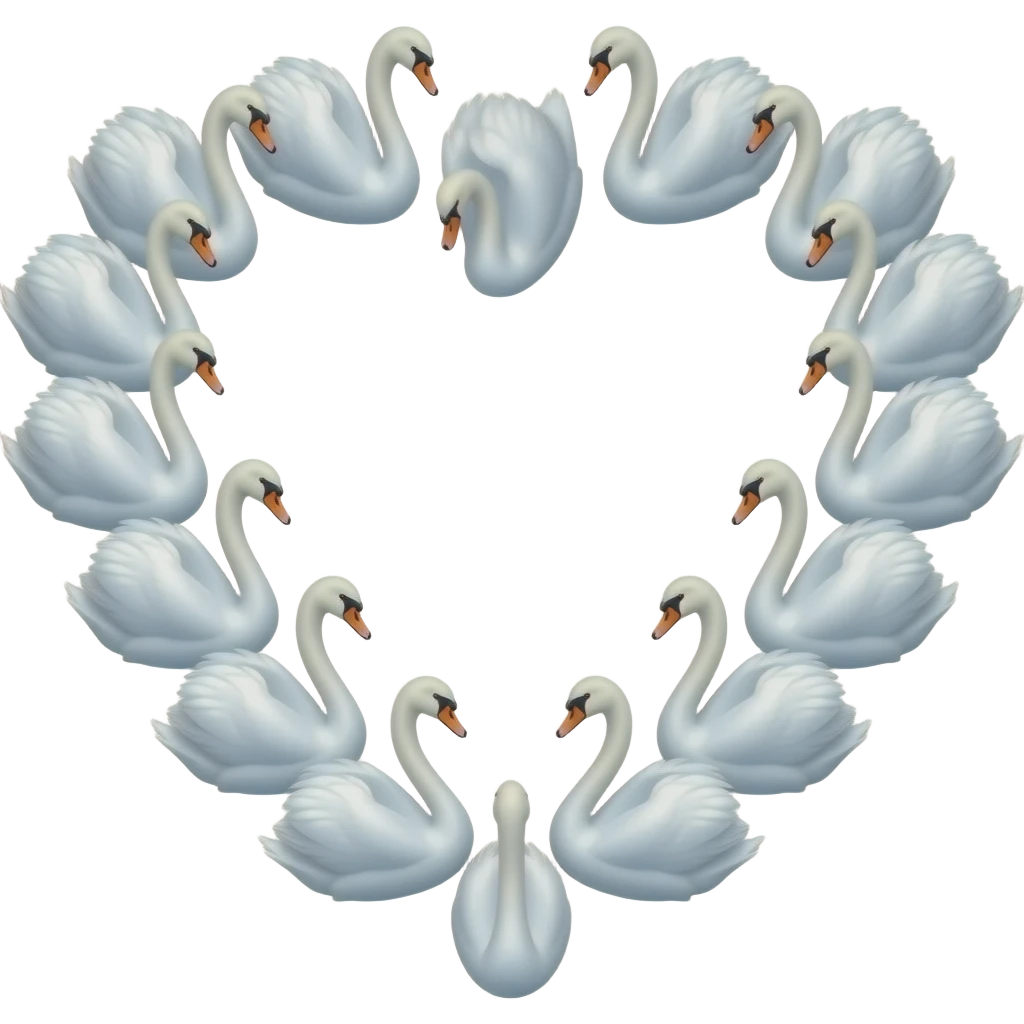 Hacme un corazon de cisnes blancos9 emoji