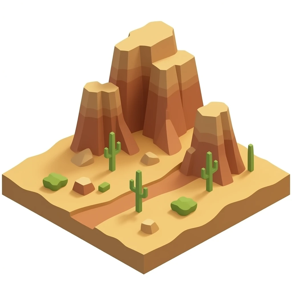 isometric desert mesa emoji