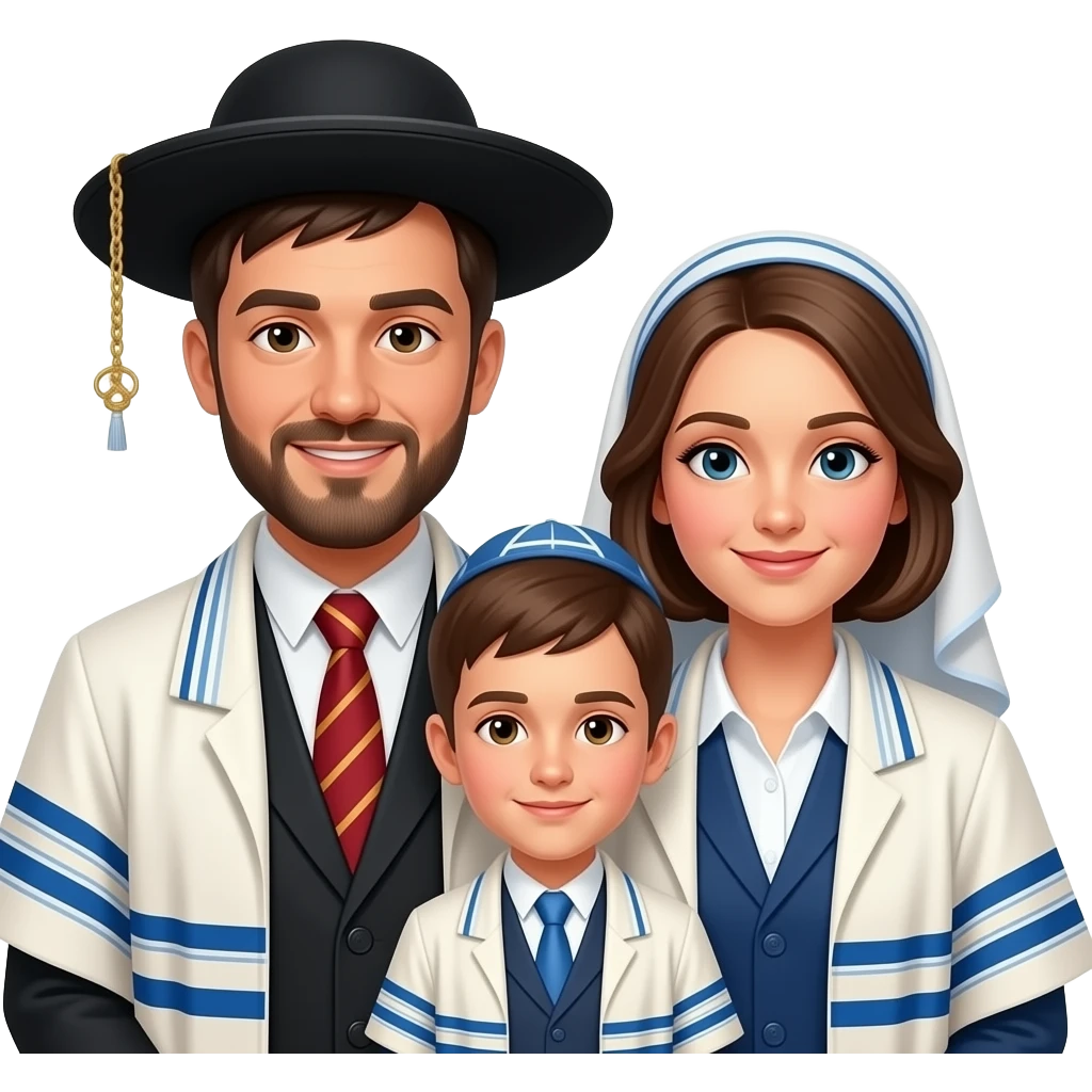Семья ортодоксальных евреев emoji