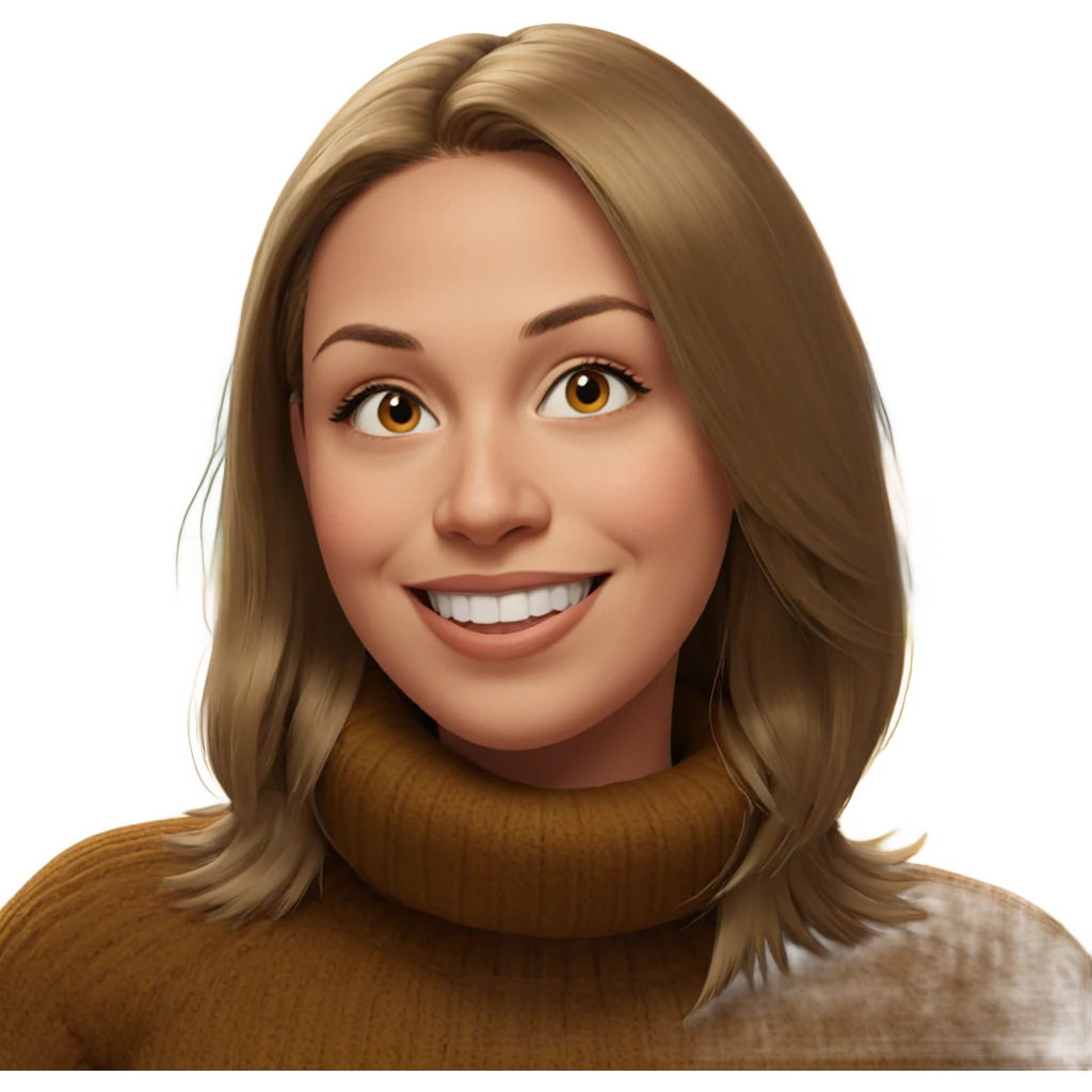 smiling girl in sweater emoji