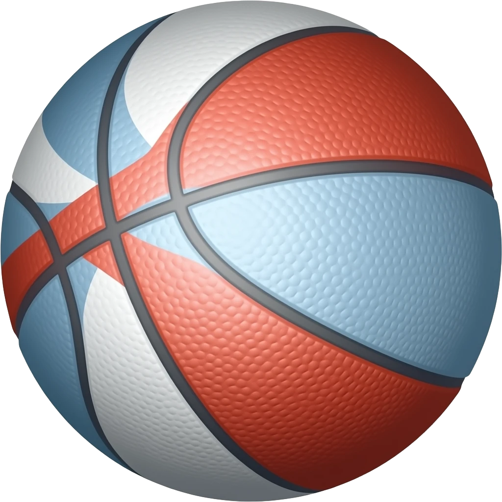 basket ball with colour blue,white  and red strips and no text emoji
