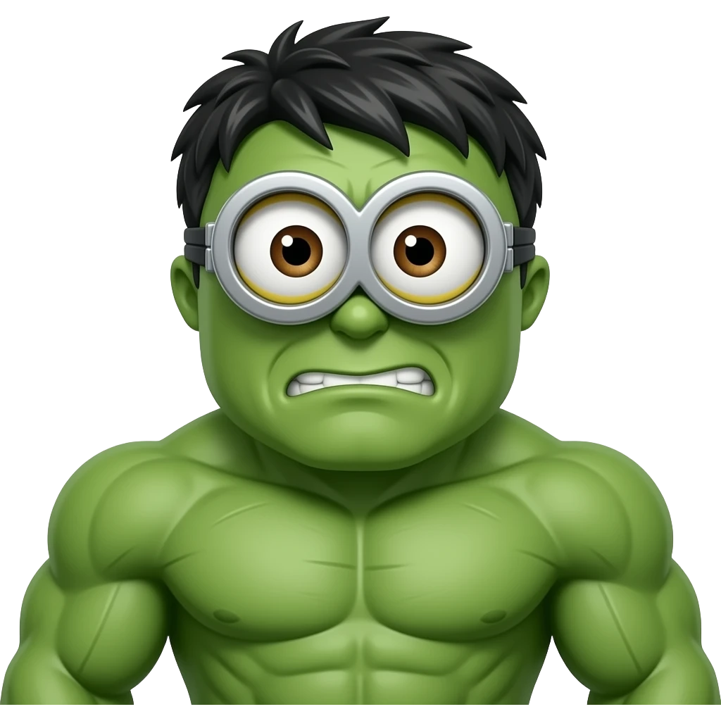 Minion  de color verde y musculos       Hulk emoji