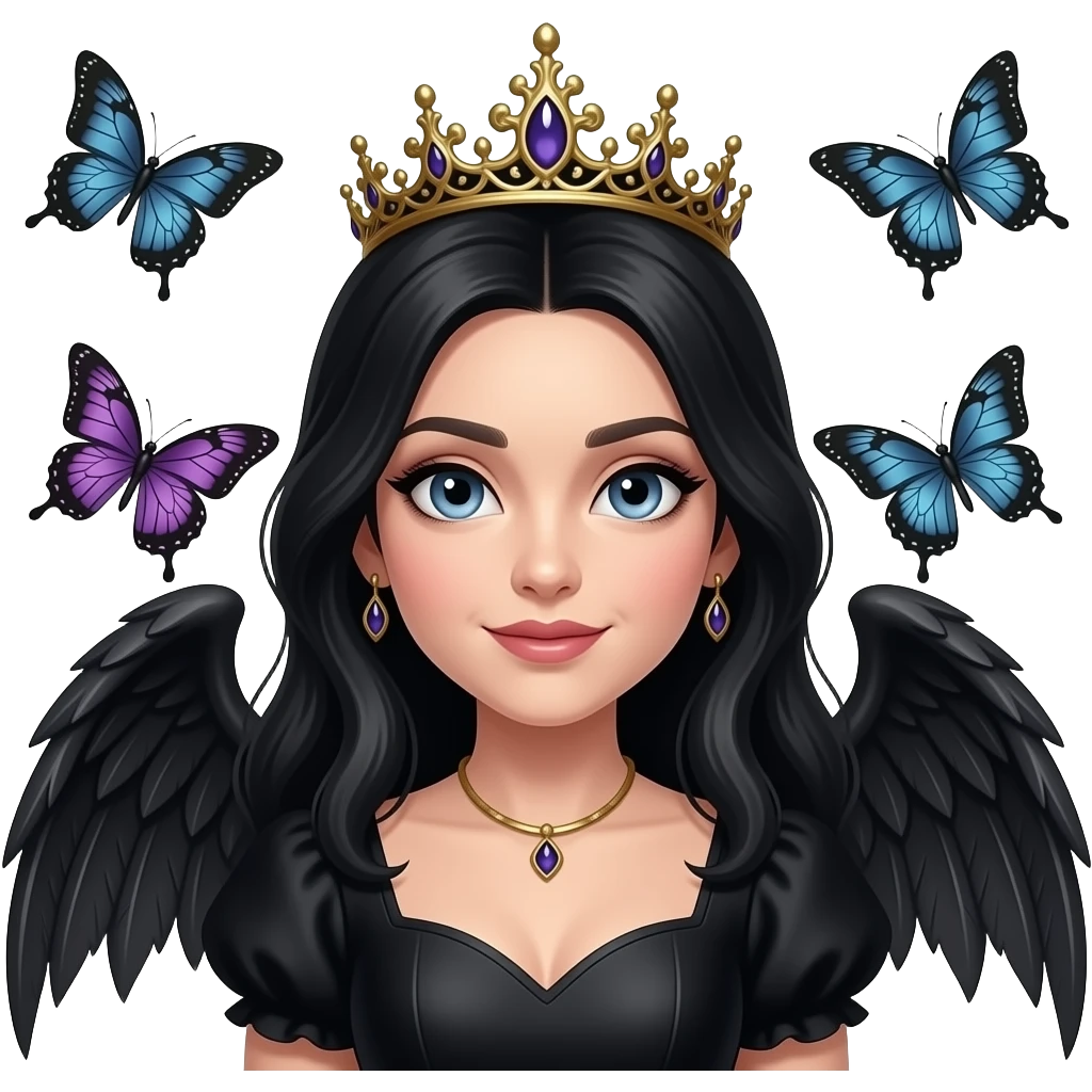 raven princess with butterflies emoji