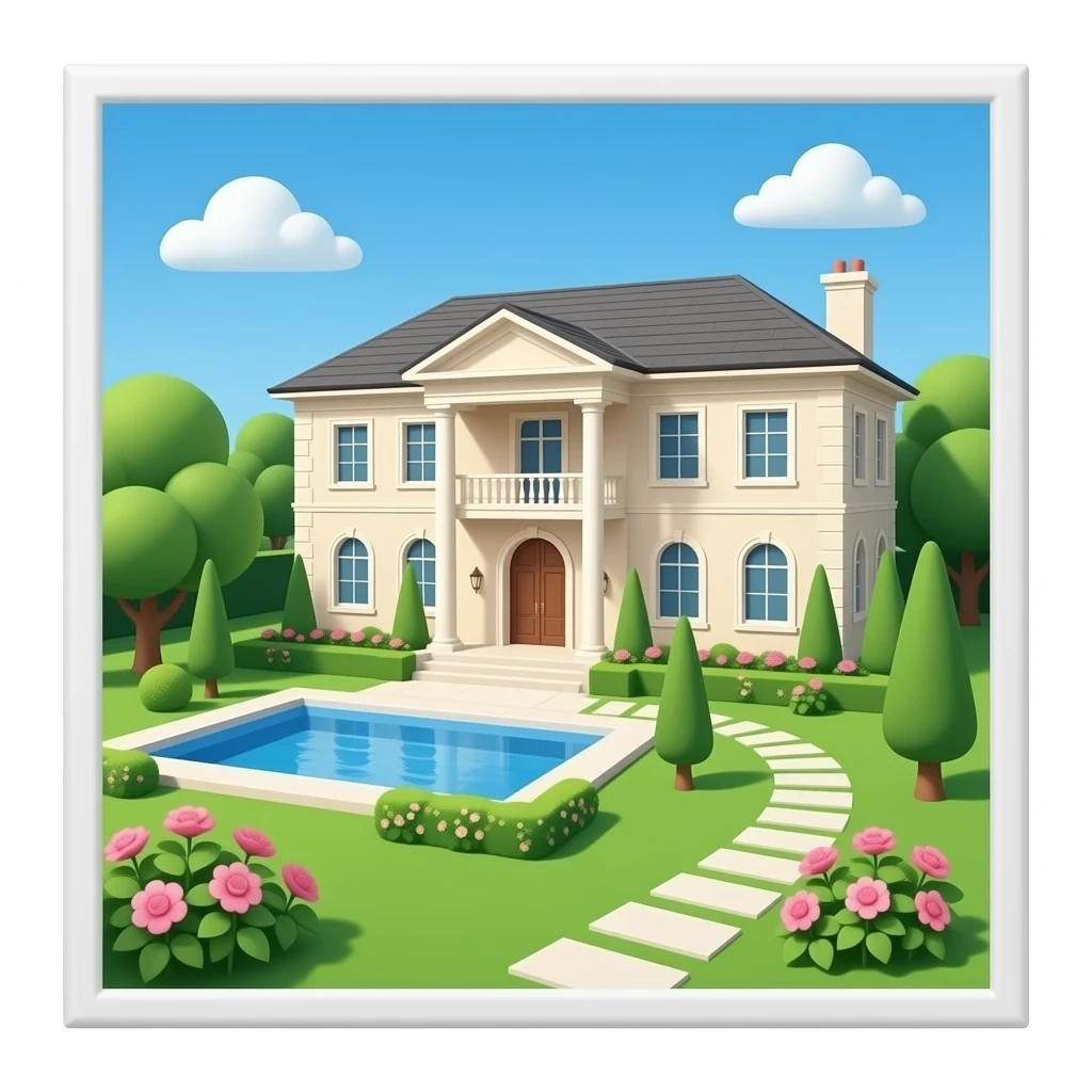 Celebrity mansion 3d emoji